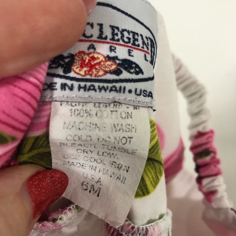 Pacific Legend Floral Pink and Green Hawaiian Sundress. Girl 6 Month - Picture 11 of 11